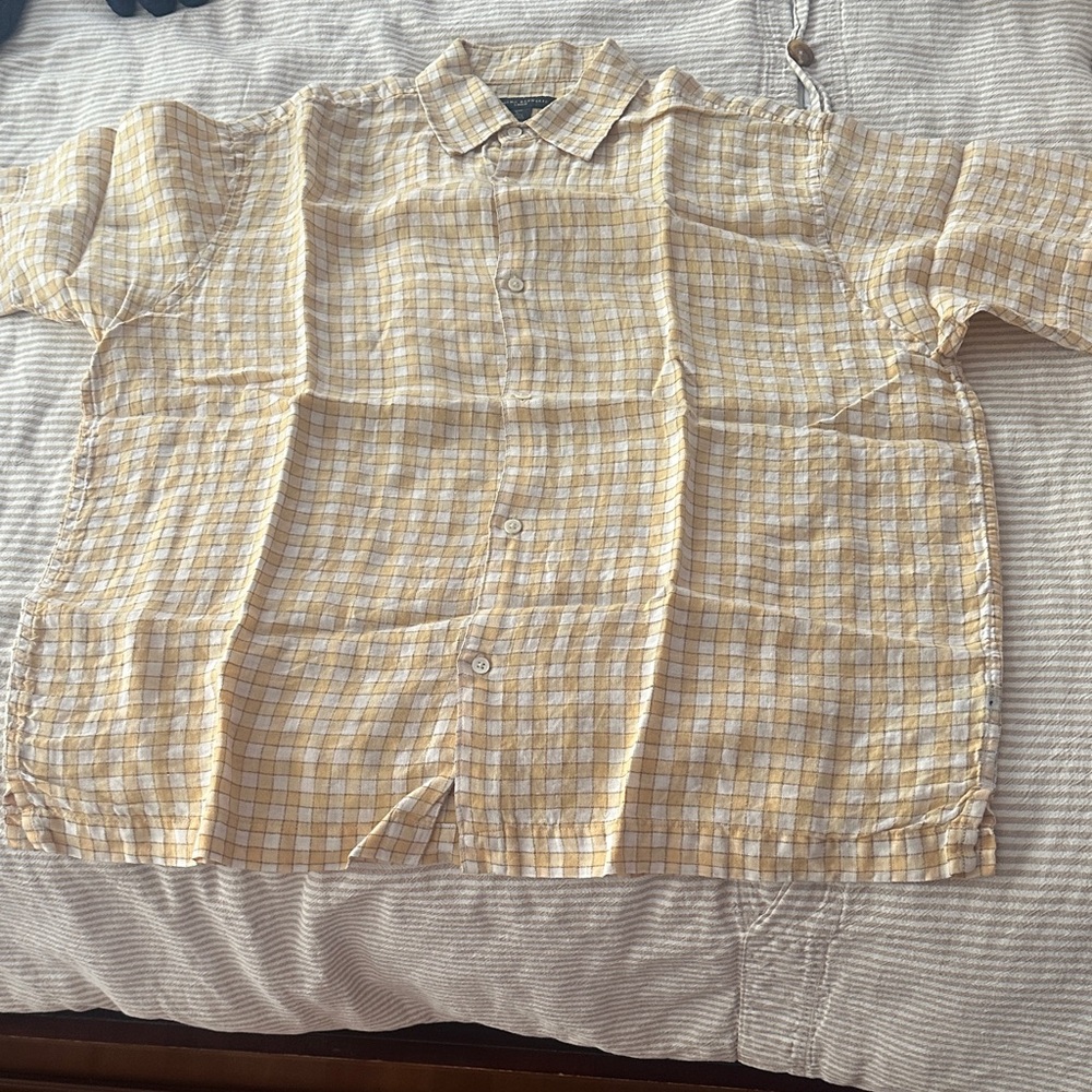 Banana Republic Yellow Plaid Men's Shirt
